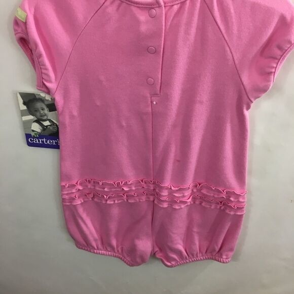 Carter’s Kids Girls Romper 6-9 mos Pink Flowered NWT - Picture 2 of 2